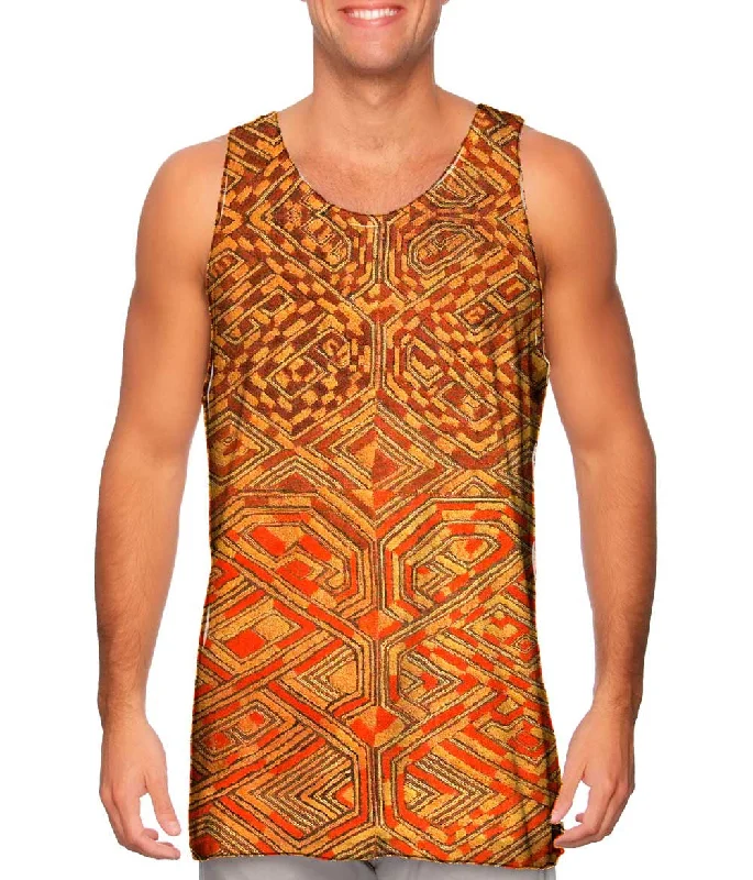 Relaxed Dresses African Tribal Kuba Cloth Quadrant