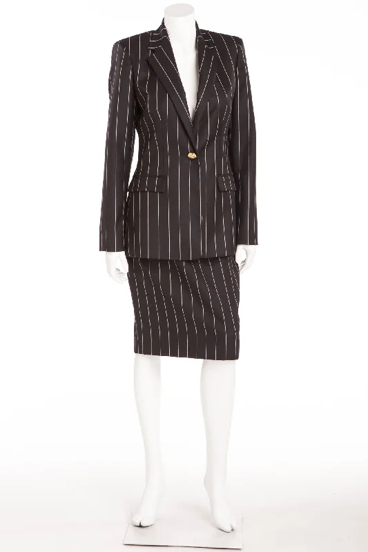 Comfort Fit Versace - 2PC Pinstripe Blazer and Pencil Skirt Suit