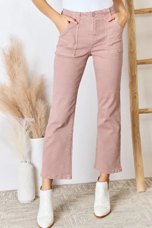 Stylish Jackets RISEN Full Size High Rise Ankle Flare Jeans