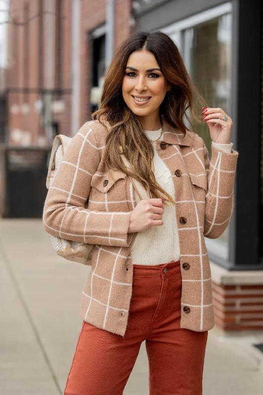Cozy Lounge Wear Grid Shacket