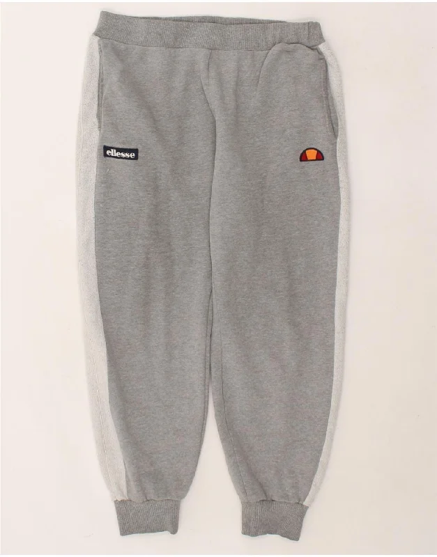 Chic Comfort ELLESSE Womens Tracksuit Trousers Joggers UK 14 Large Grey Colourblock