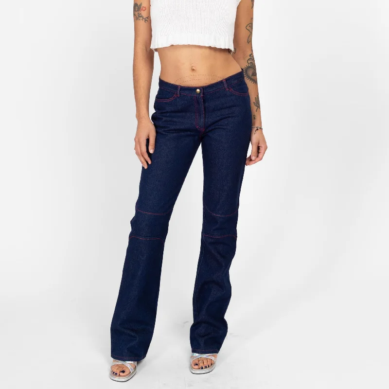 Breathable Comfort Small 90s Dark Wash Mid Rise Flared Jeans