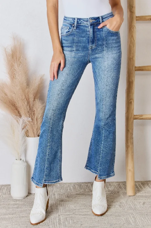 Relaxed Fit Wear RISEN Full Size High Rise Ankle Flare Jeans