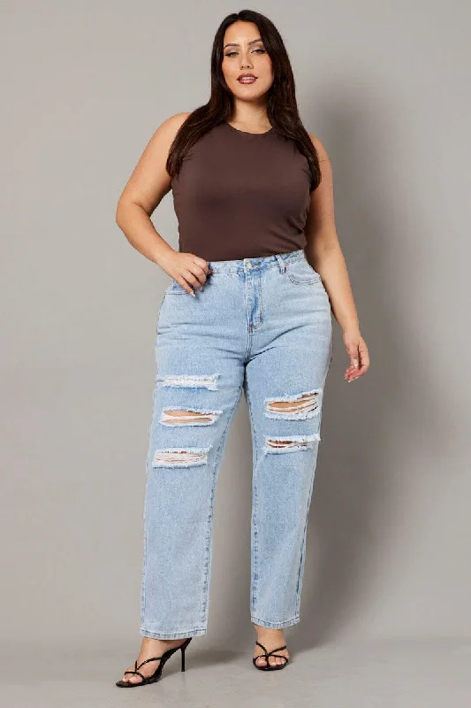 Summer Comfort Denim Baggy Jeans High Rise