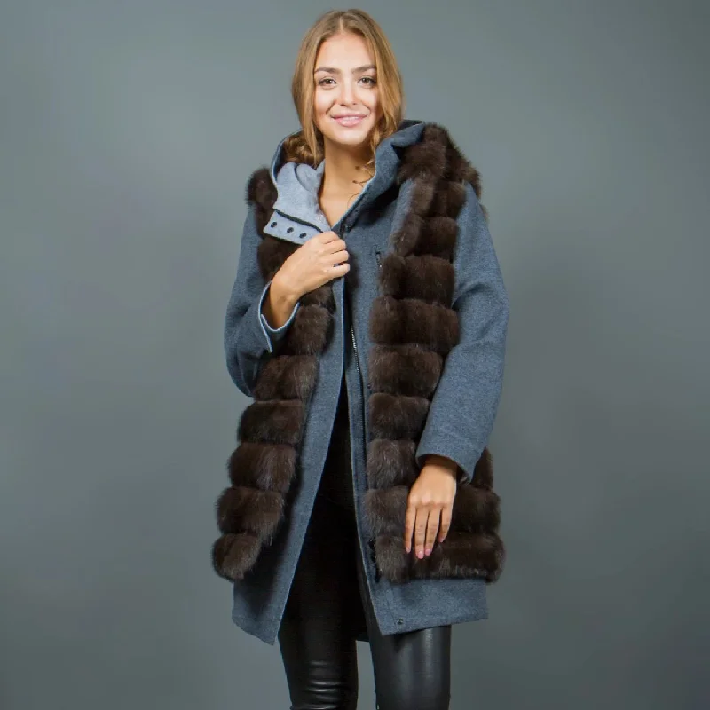 Comfortable Sweaters Loro Piana cashmere Parka and Russian Sable fur vest