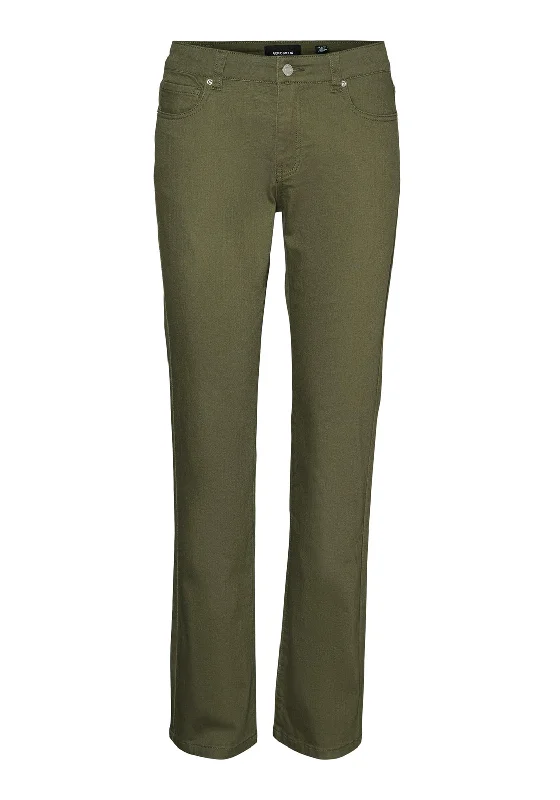 Cozy Chic Wear Vero Moda Wild Daf Mid Rise Straight Leg Jeans, Kalamata