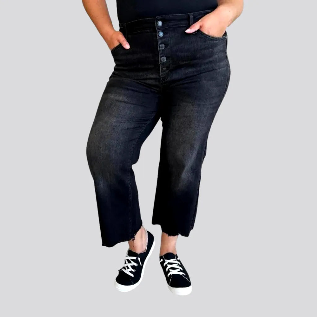 Comfortable Looks Straight sanded jeans
 for women