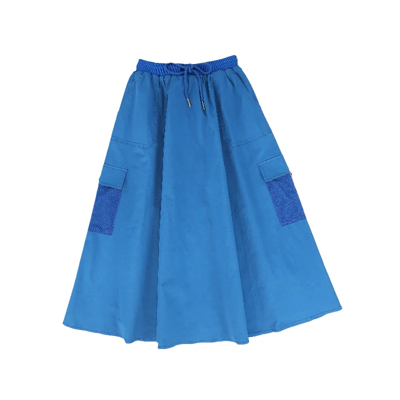 Casual Chic Outfits VALENTINA BLUE FLAIRED CARGO SKIRT