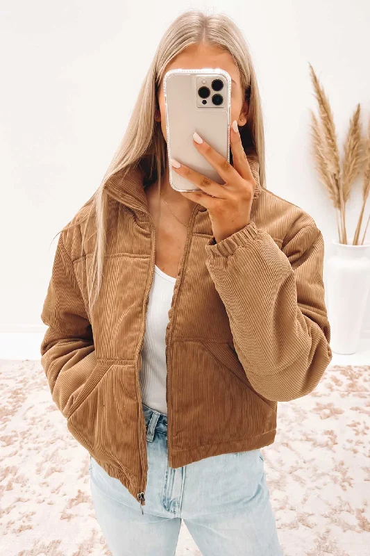 Versatile Style Kya Puffer Jacket Tan