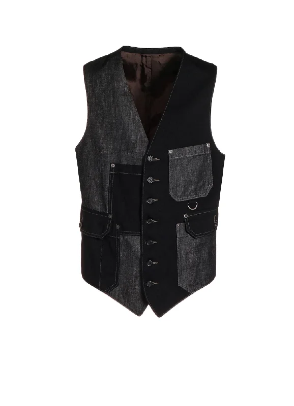 Comfortable Jeans 7OZ DENIM CRAZY PATCHWORK VEST
