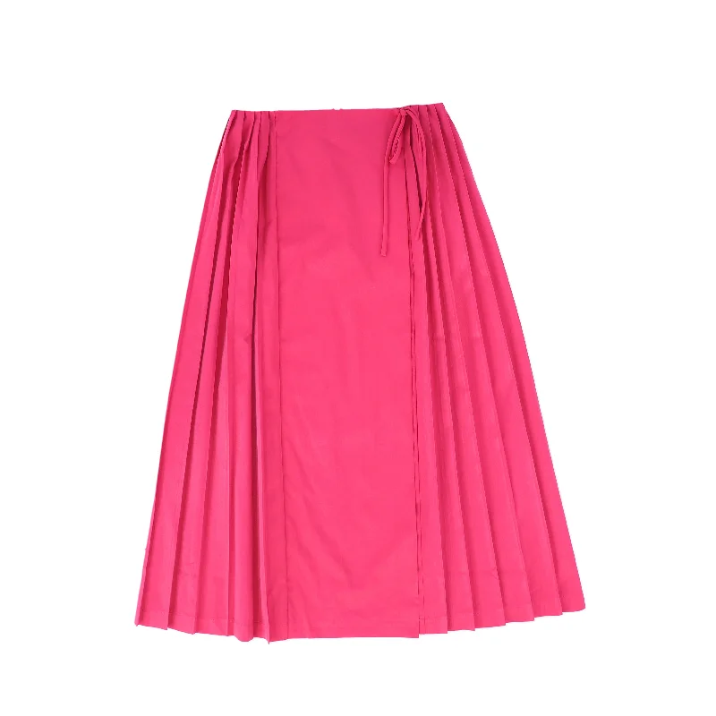 Warm Layers VALENTINA PINK PLEATED TIE SKIRT