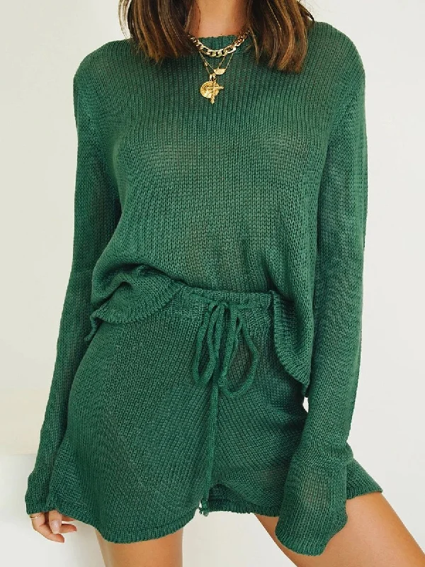 Relaxed Dresses Loose Knitted Casual Two-piece Suit