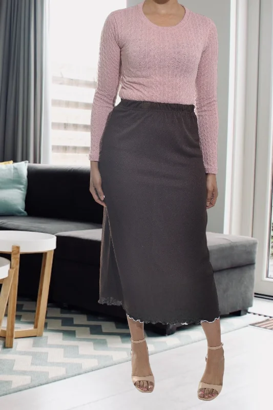 Lounge Chic Brown Waisted Skirt