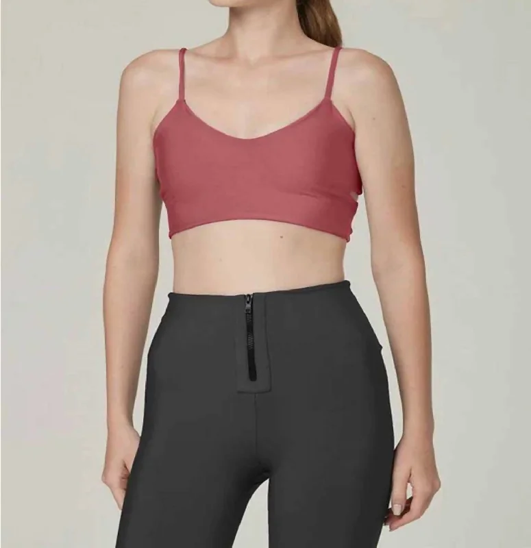 Soft Layers Cherry On Top Criss Cross Sports Bra In Mauve-S Pink
