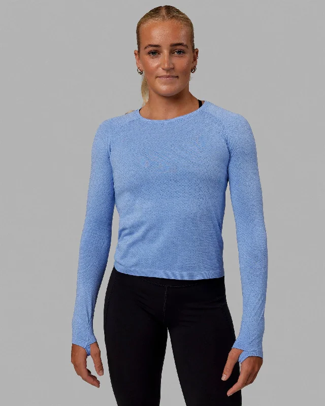 Comfort Fit AeroFLX+ Seamless Long Sleeve Tee - Cornflower Blue Marl