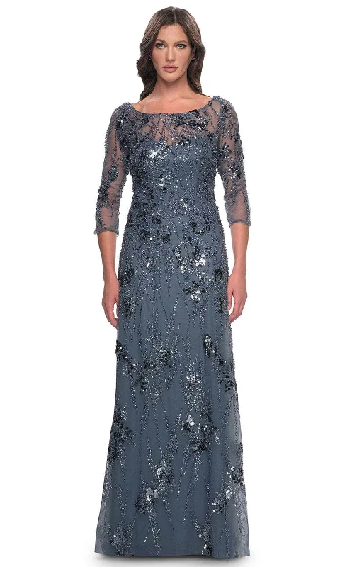 Summer Comfort La Femme 31458SC - Rhinestone Ornate Bateau Formal Gown