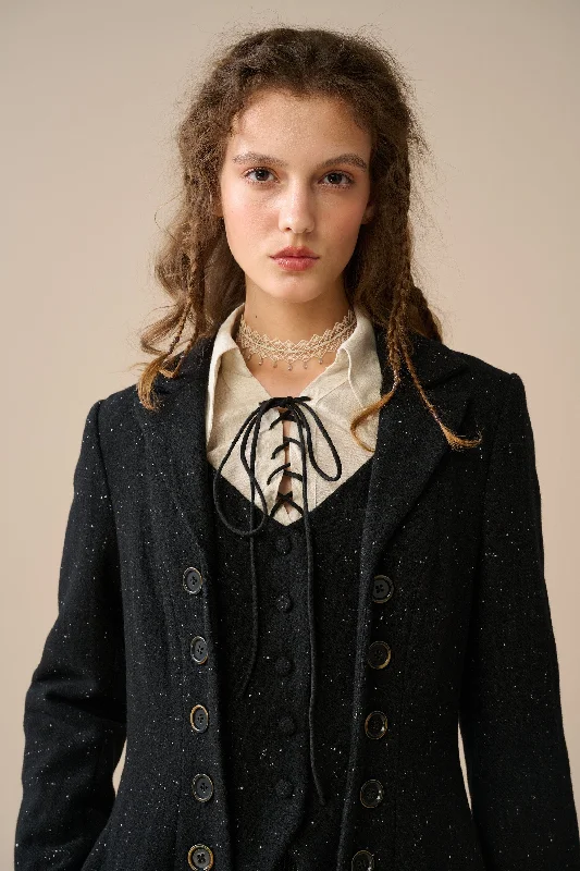 Casual Chic Wear Doreen 15 |Vest-Layered 100% Wool Coat