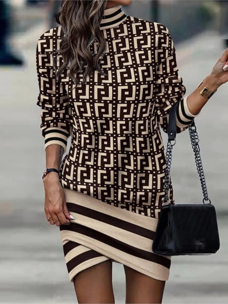 Easygoing Fashion Stylish and Poised Irregular Print Mini Dress