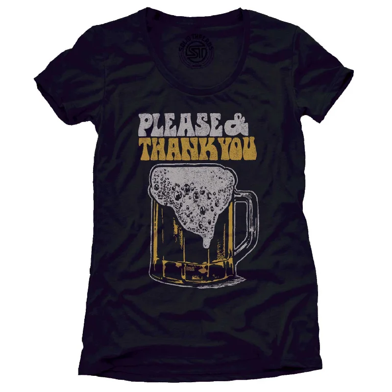 Soft Casuals Women's Please & Thank You Beer T-shirt