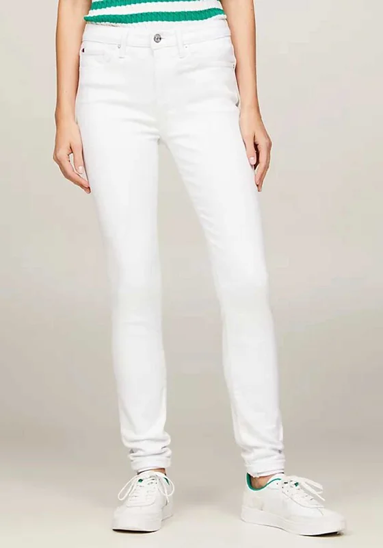 Comfy Chic Wear Tommy Hilfiger Womens Como High Rise Skinny Jeans, White