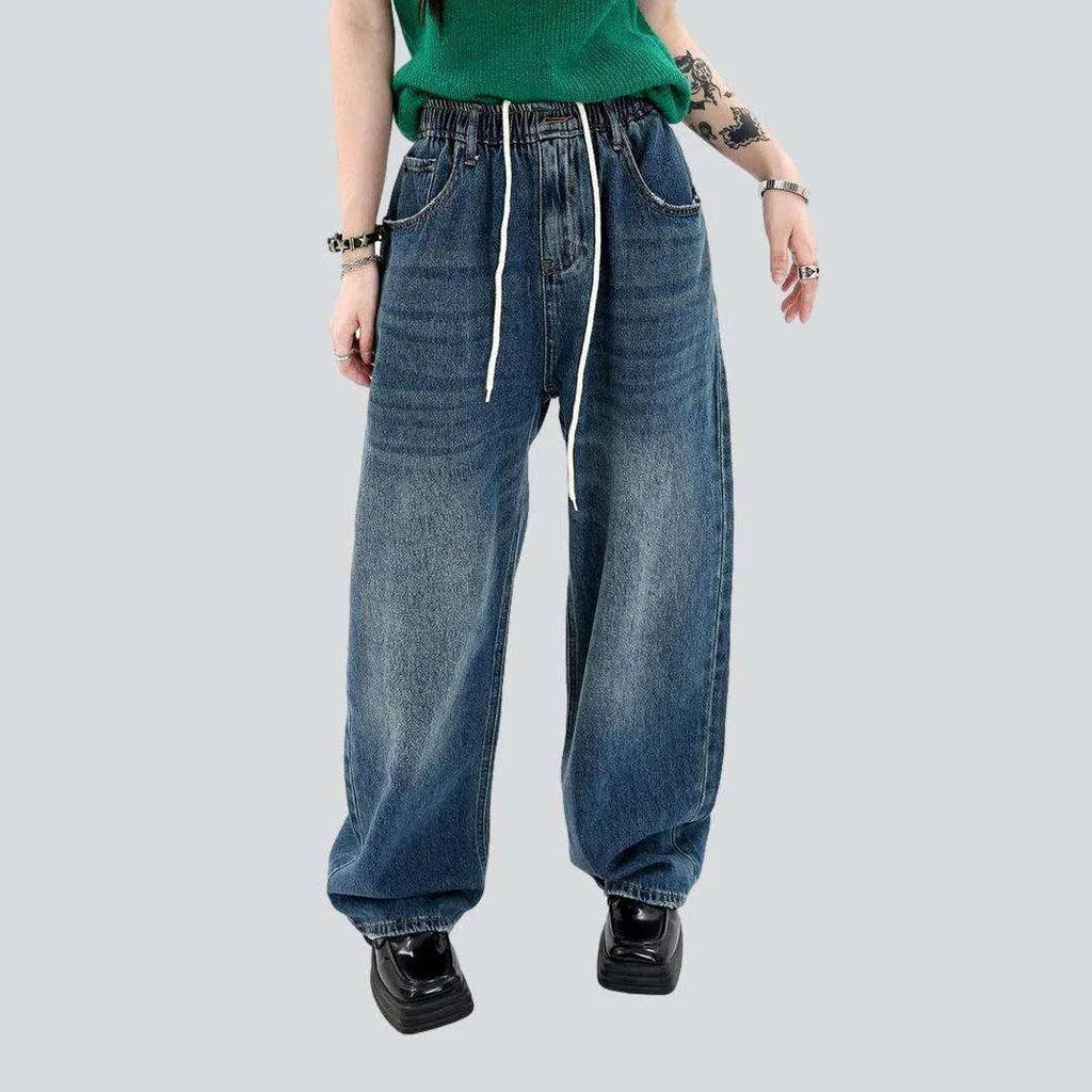 Cozy Layers Medium wash baggy women's jeans