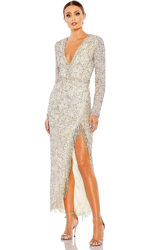 Chic Outfits Mac Duggal 5741 - Cap Sleeves Beaded Sheath Dress