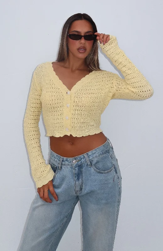 Elegant Fit Just Forget About It Long Sleeve Top Lemon