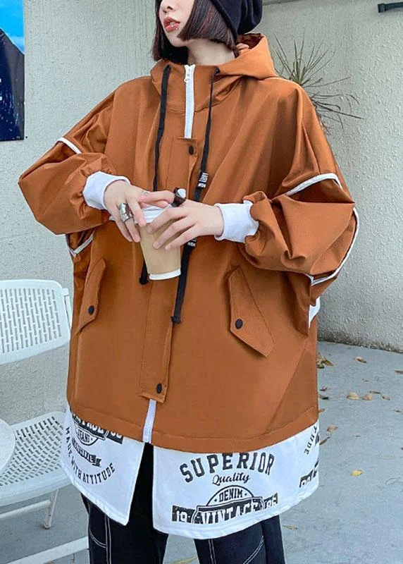 Light Dressing Unique Caramel Pockets Button Zippered Fall Patchwork Long sleeve Coat Light Dressing Unique Caramel Pockets Button Zippered Fall Patchwork Long sleeve Coat