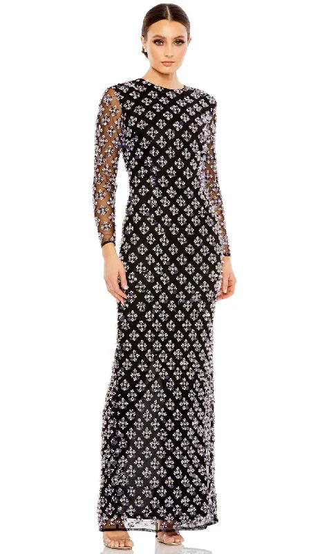 Relaxed Dresses Mac Duggal 93618 - Embellished Translucent Evening Gown