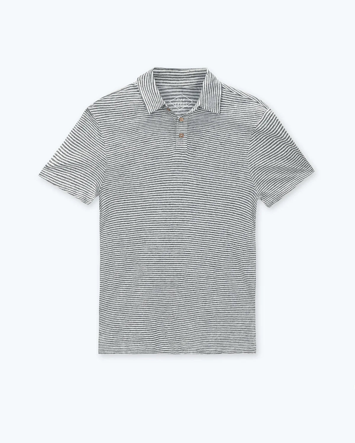 Classic Comfort Alex Crane Lines Knit Linen Polo Shirt