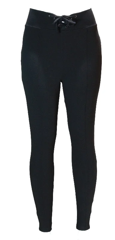 Comfortable Tops Black Leggingss With Corset Detail