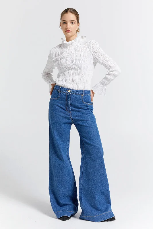Effortless Wear Mod Flared Jeans Washed Denim