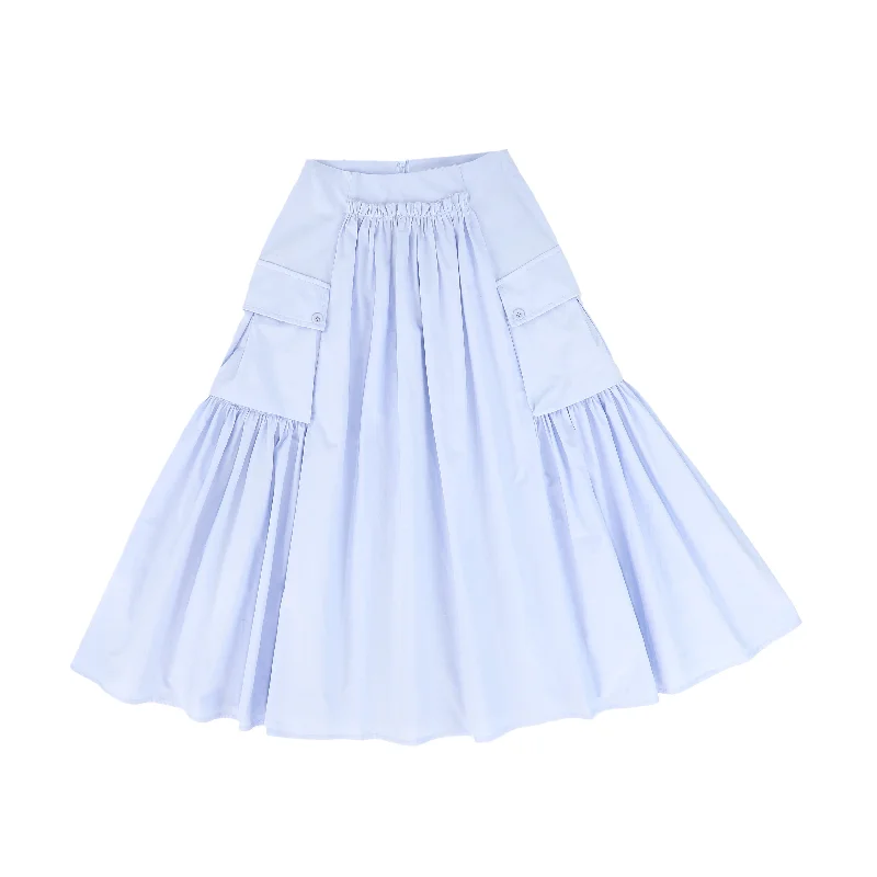 All-Day Wear VALENTINA LIGHT BLUE GATHERED POCKET SKIRT