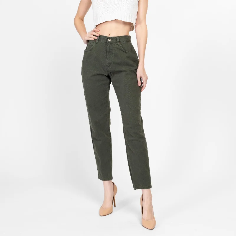 Relaxed Dresses Small 90s Army Green High Waisted Jeans 26"
