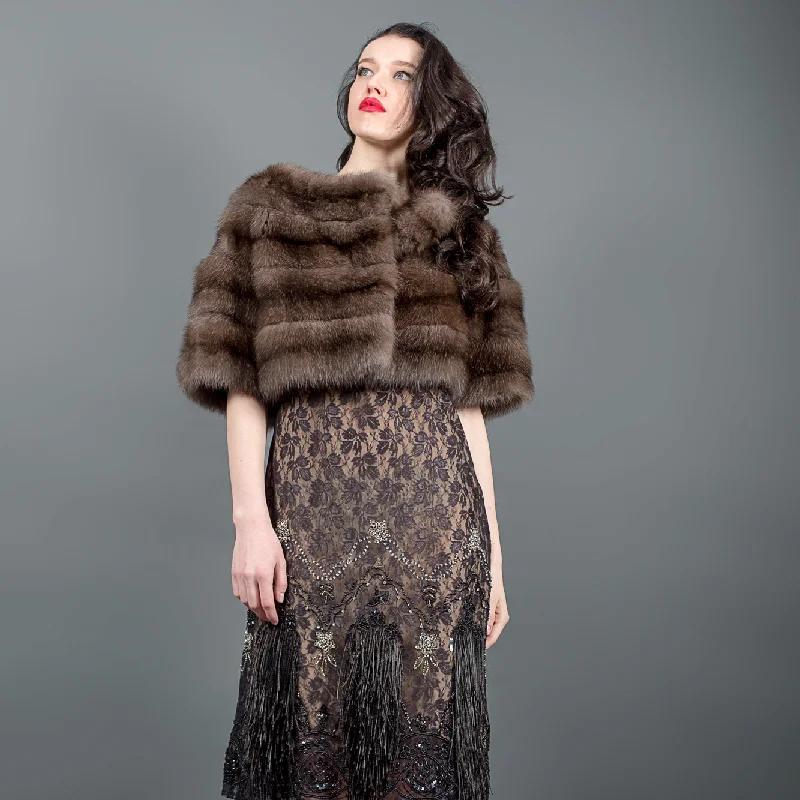Chic Outfits Strong Silvery Russian Barguzin Fur Bolero