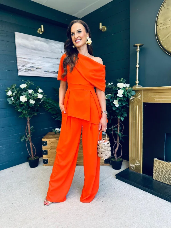 Comfortable Fashion Looks Charlotte Top And Trouser Orange