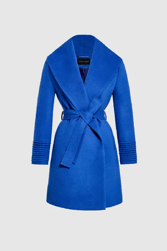 Cozy Shirts Baby Alpaca Mid Length Shawl Collar Wrap Coat