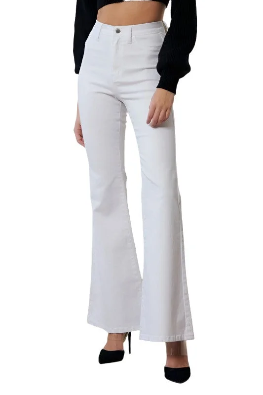 Relaxed Chic High Waisted Full Length Flare