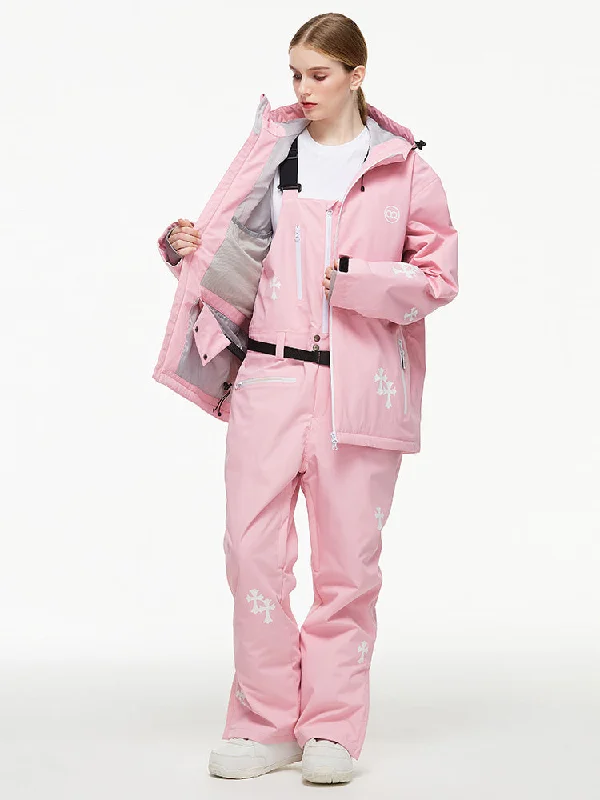 Cozy Fashion Women's Arctic Queen Snowflake Princess Fantasy Snow Suit with Overalls Bibs