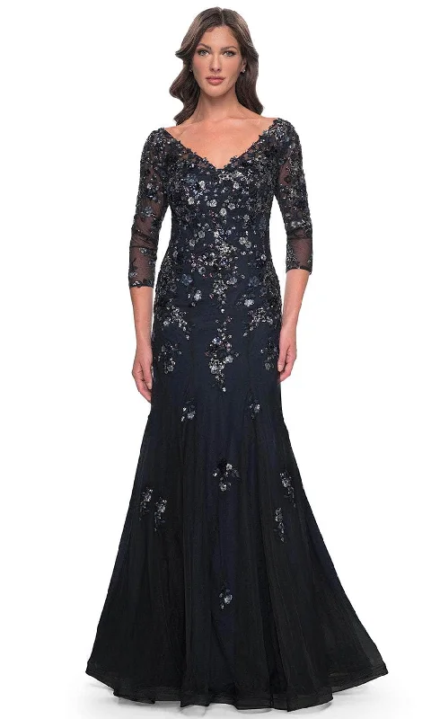Versatile Outfits La Femme 30860 - Lace Applique Mermaid Prom Gown