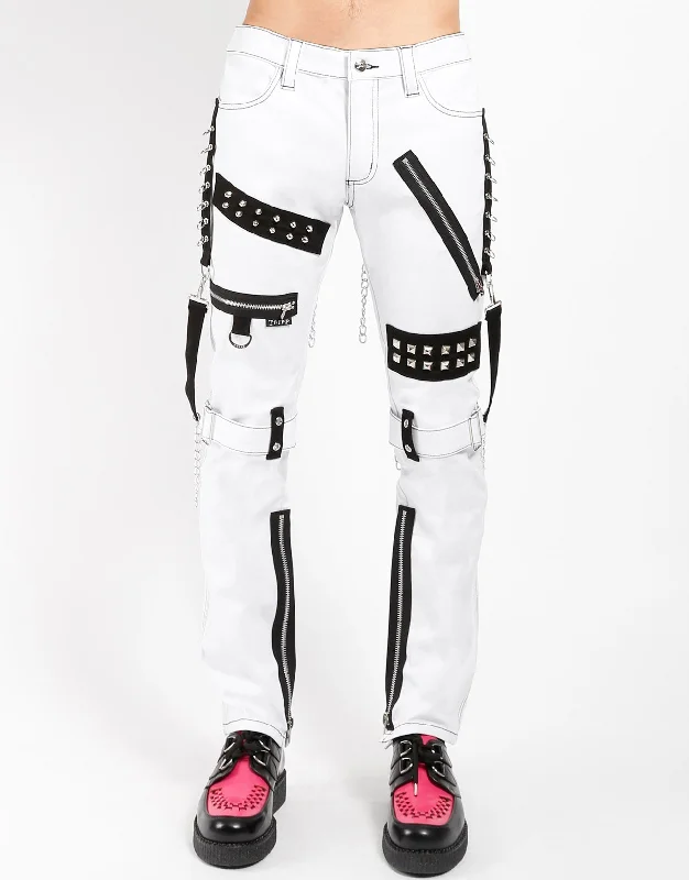 Versatile Style STUDDED BONDAGE PANT WHITE