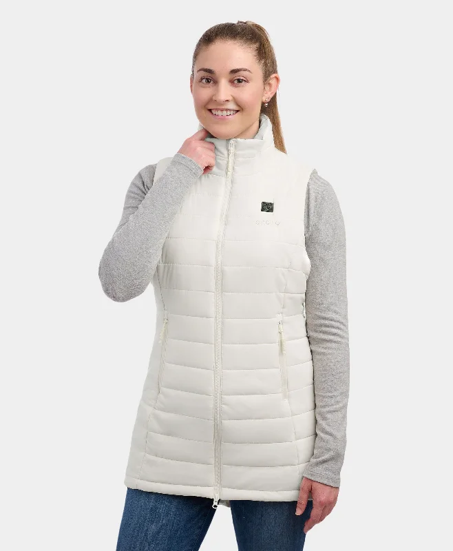 Chic Outfits Final Sale - Tribeca Women's Heated Long Puffer Vest - White