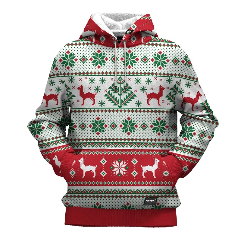 Chic Comfort Christmas Lama Texture Hoodie