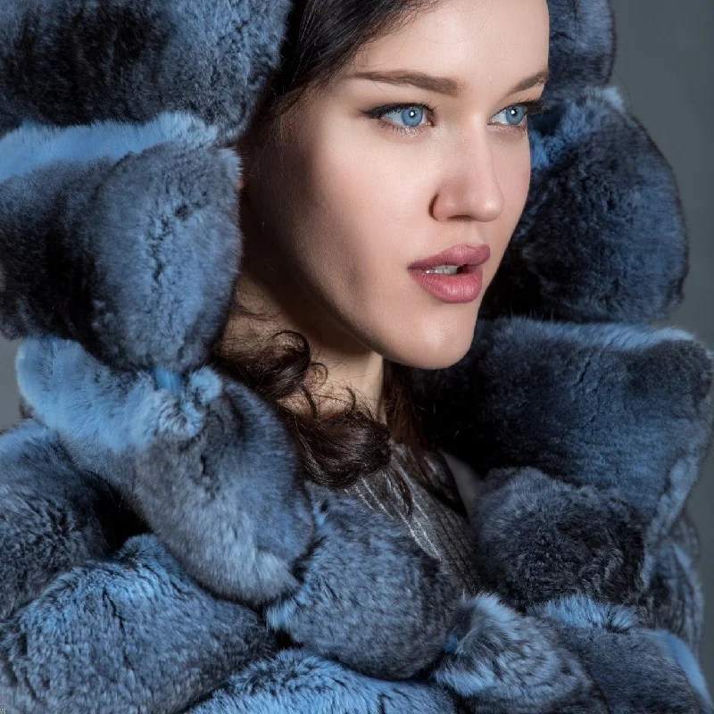 Comfy Chic Wear Long Chinchilla Fur Vest luxury