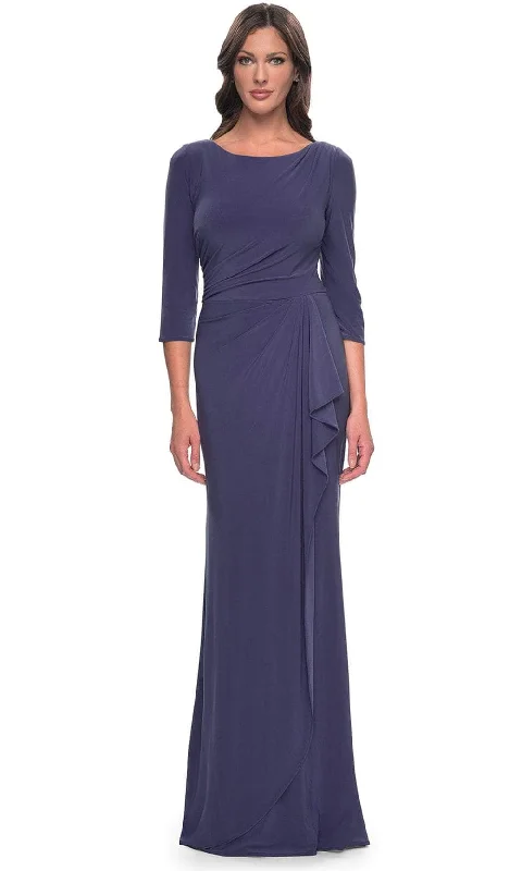 Simple Style La Femme 30814SC - Jersey Quarter Sleeve Evening Dress