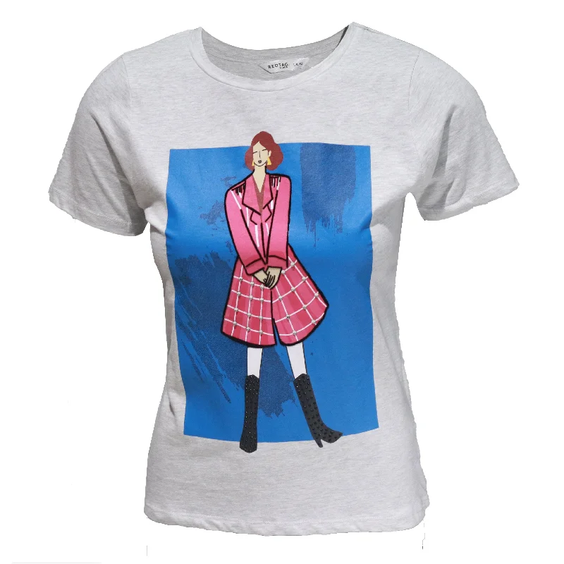 Weekend Comfort Grey Embellished T Shirt