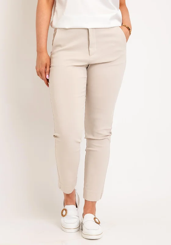Warm Wear FREEQUENT Slim Leg Ankle Grazer Trousers, Stone