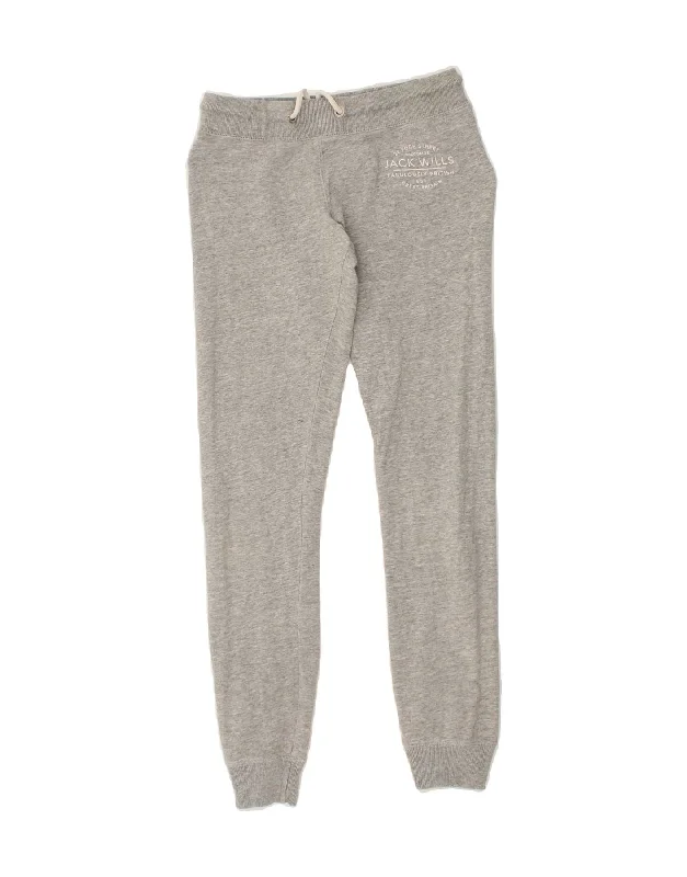 Relaxed Fit JACK WILLS Womens Graphic Tracksuit Trousers Joggers UK 6 XS Grey Cotton Relaxed Fit JACK WILLS Womens Graphic Tracksuit Trousers Joggers UK 6 XS Grey Cotton