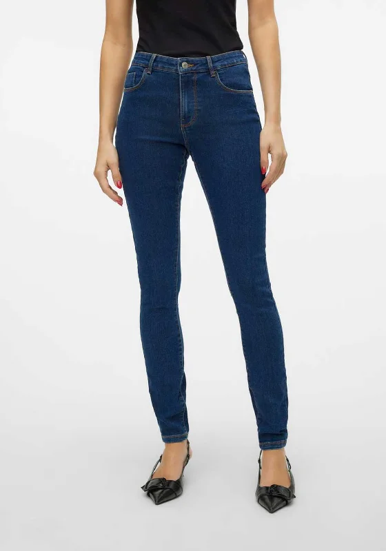 Cozy Fit Wear Vero Elly Mid Rise Skinny Jeans, Dark Blue