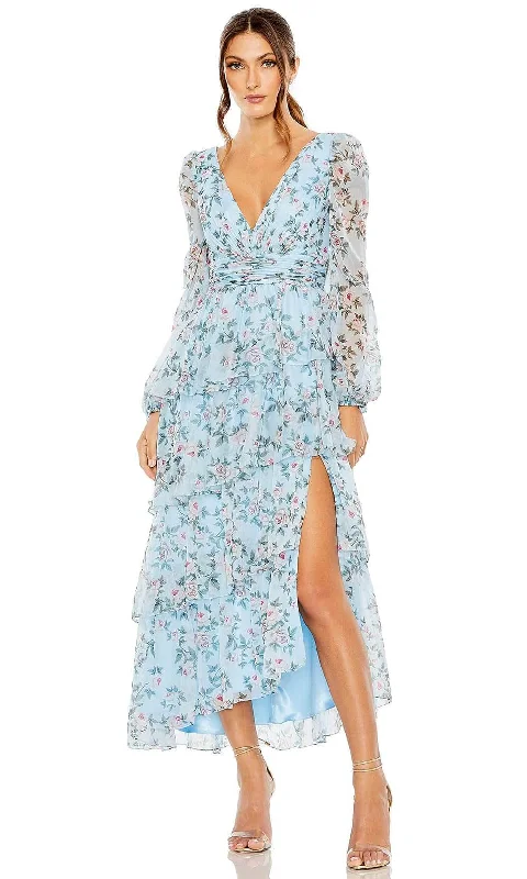 Effortless Dressing Mac Duggal 55880 - Long Sleeve V Neck Dress